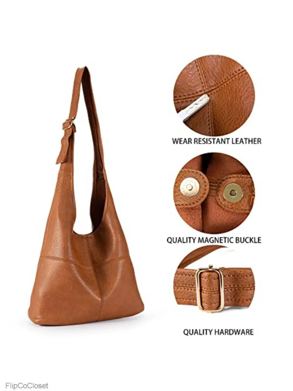 Vegan Leather Hobo Purse with Wristlet